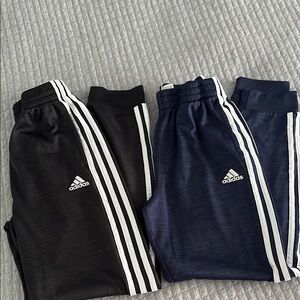 Adidas Kids' Black and Navy Joggers